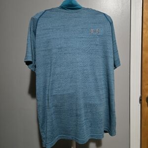 Under Armour Loose Heat Gear Gray Blue Heather Short Sleeve T-Shirt Size M